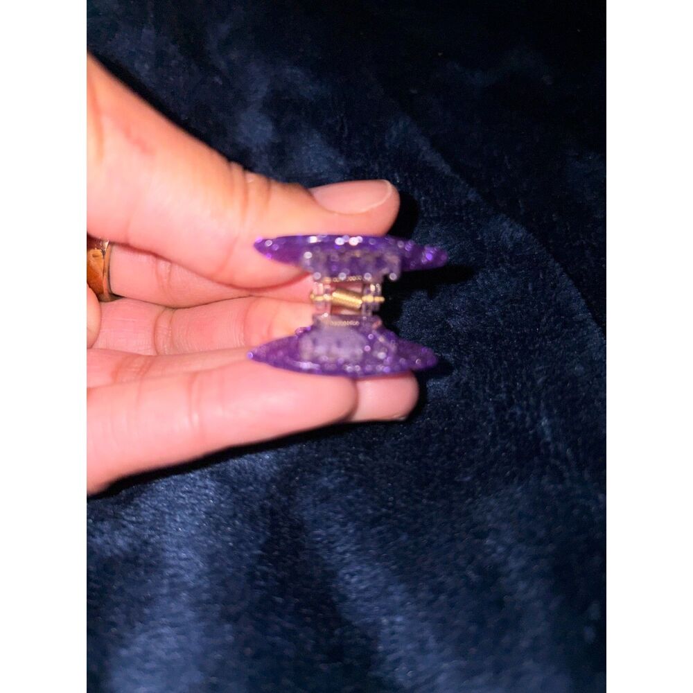 Purple Glitter Witch Hat Halloween Resin Hair Clip Spooky Accessory
